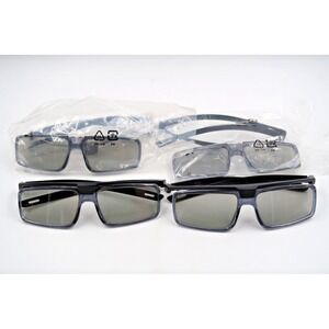 Sony Passive 3D Glasses Clip On Set of 4 Black Gray TV Compatible Eyewear